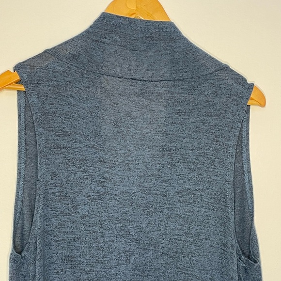 Olivia Sky Cardigan Sleeveless Dark Blue Open Front Lagenlook Maternity Large - Picture 8 of 12